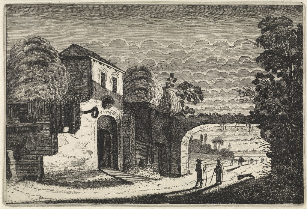 Detail of Figures at a tavern at night by Jan van de Velde II