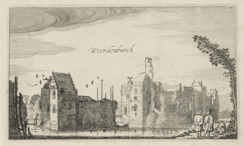 Detail of View of the ruins of Castle Waardenburg by Robert de Baudous
