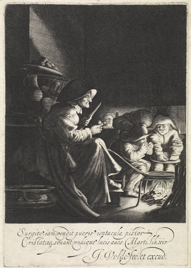 Detail of Pancake baker by Jan van de Velde II