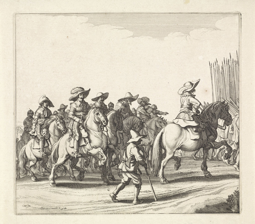 Detail of Exodus from the Spanish army from Maastricht, 1632 (plate 5) by Claes Jansz. Visscher II
