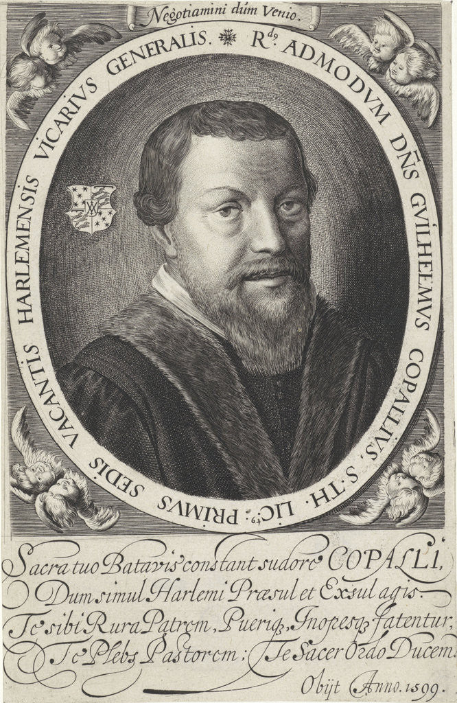 Detail of Portrait of William Copallius, Roman Catholic clergyman in Haarlem by Jan van de Velde II