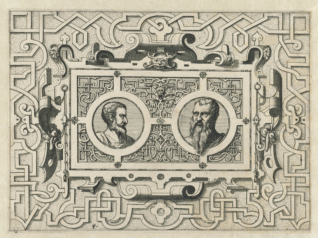Detail of Cartouche surrounded by moresque motives by Hieronymus Cock