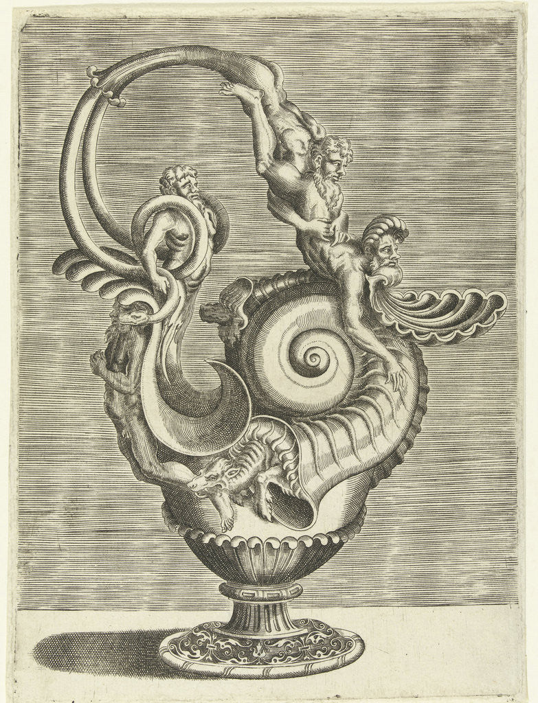 Detail of Jug in the form of a volute by Hieronymus Cock