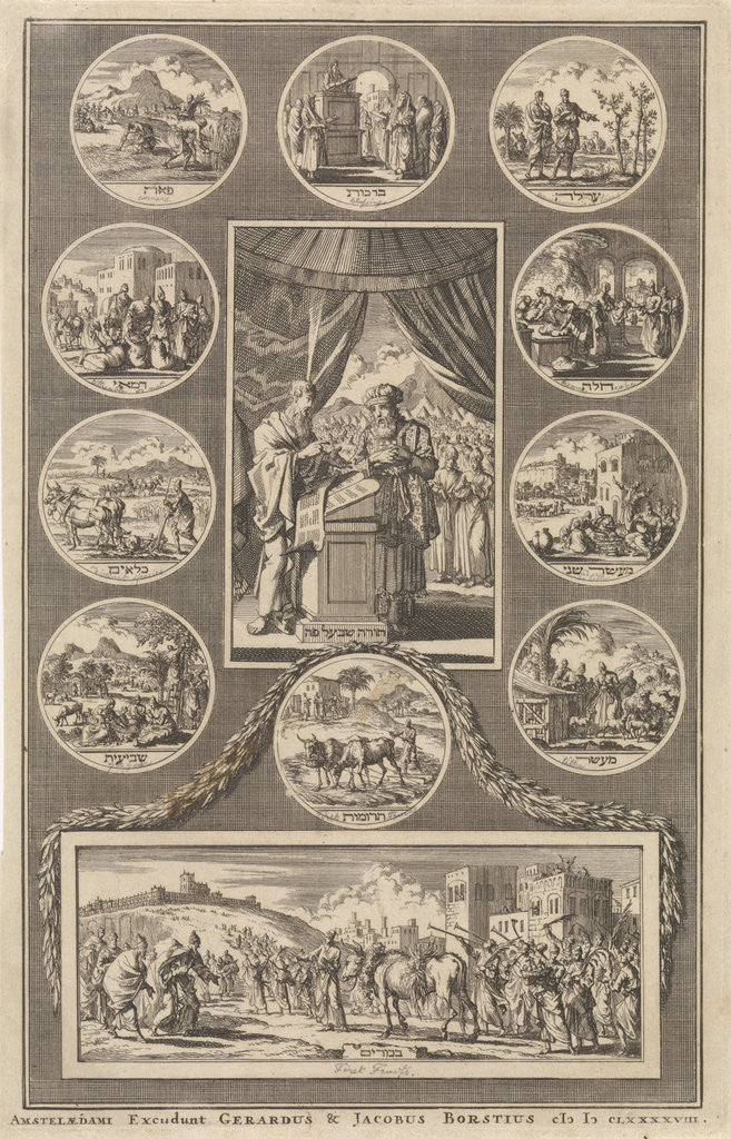 Detail of Moses and Aaron with the tablets of the law by Jacobus Borstius