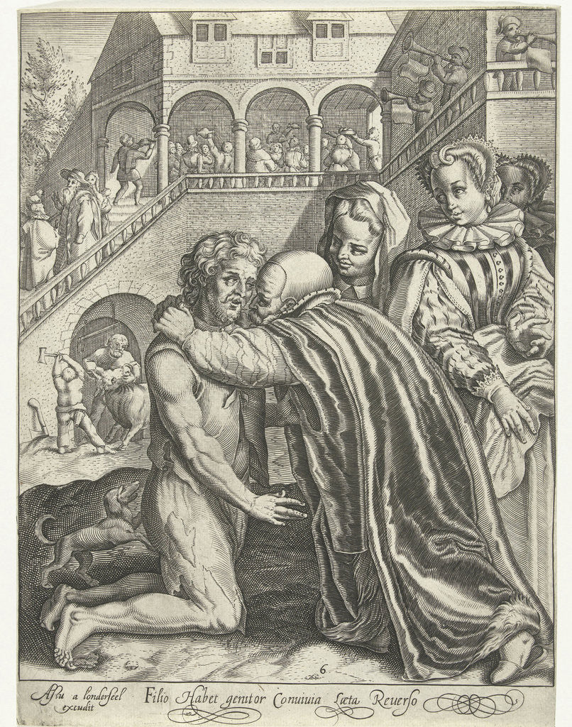 Detail of Homecoming of the Prodigal Son by Nicolaes de Bruyn