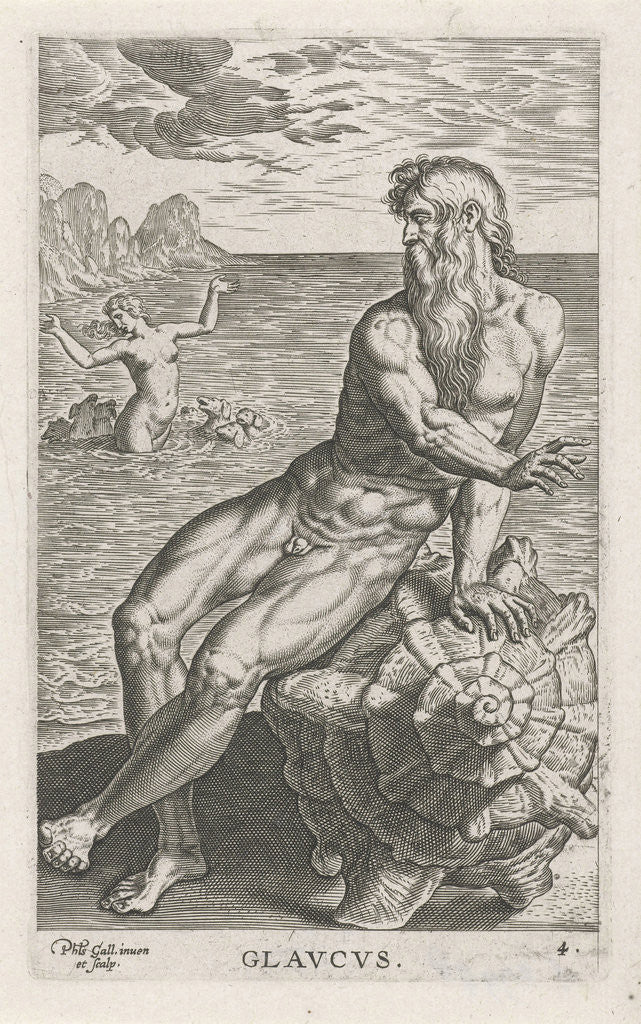 Detail of Sea God Glaucus by Philips Galle