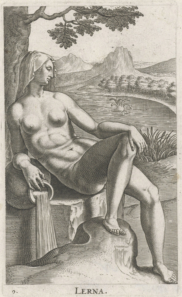 Detail of Water Nymph Lerna by Philips Galle