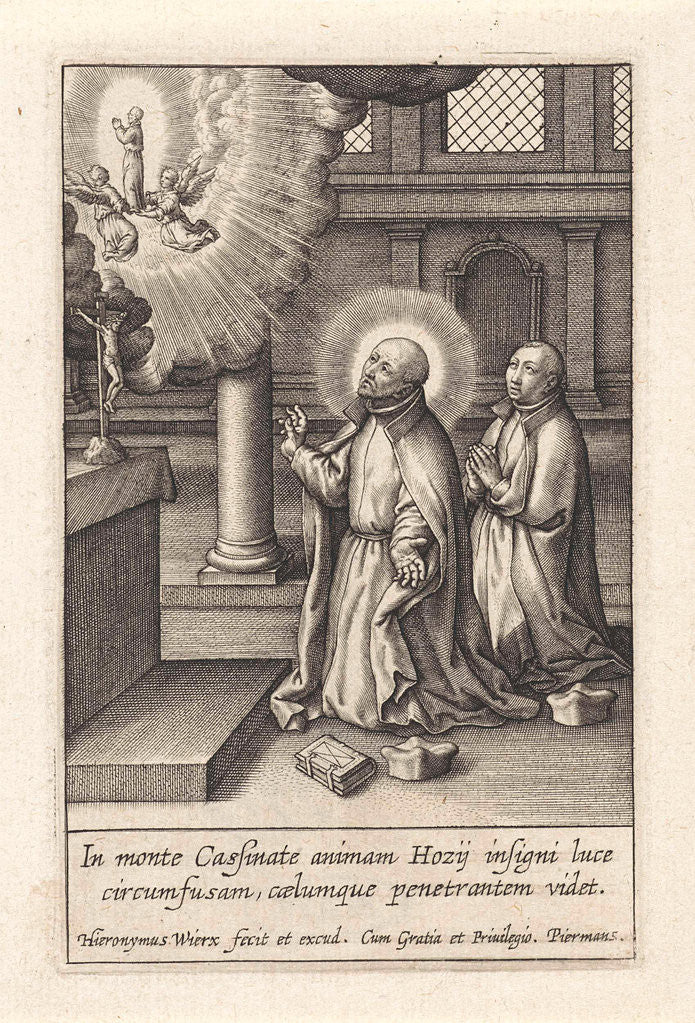 Detail of Ignatius Loyola has a Vision of the Assumption of Diego Hoces by Hieronymus Wierix