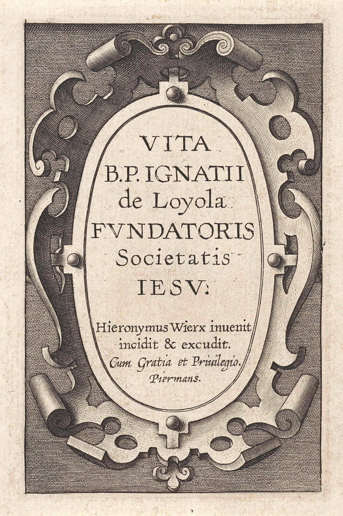 Detail of Cartouche with title by Hieronymus Wierix