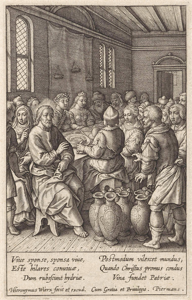 Detail of Wedding at Cana by Hieronymus Wierix
