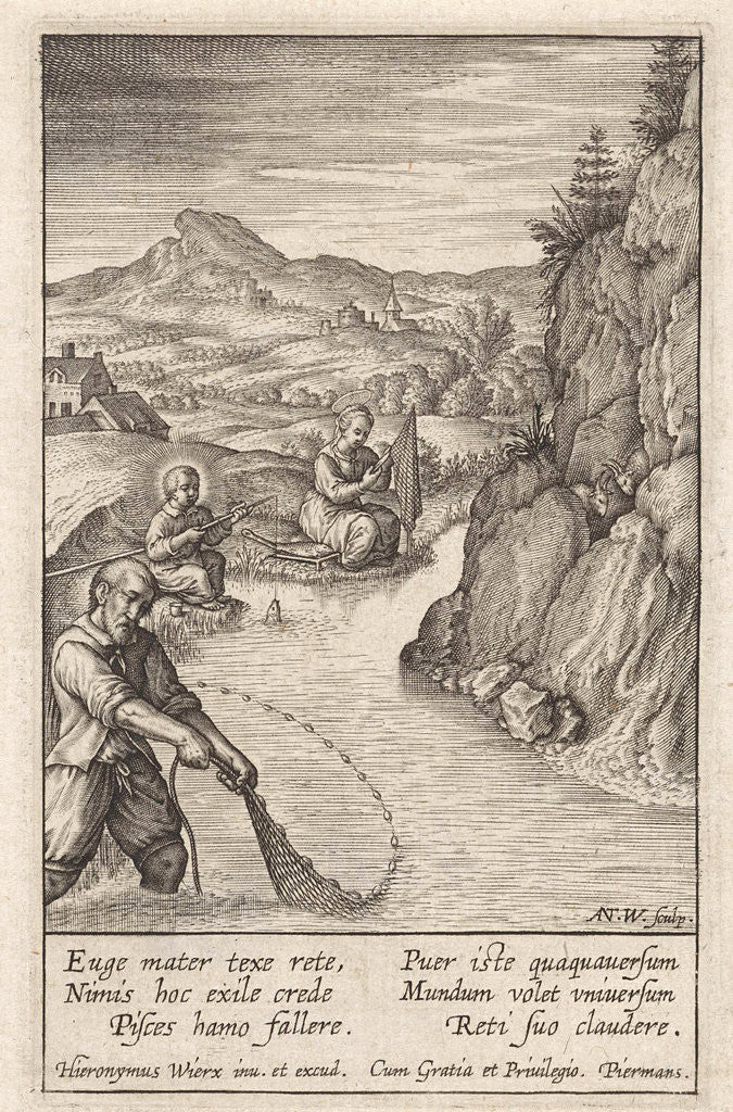 Detail of Holy Family fishing by Piermans
