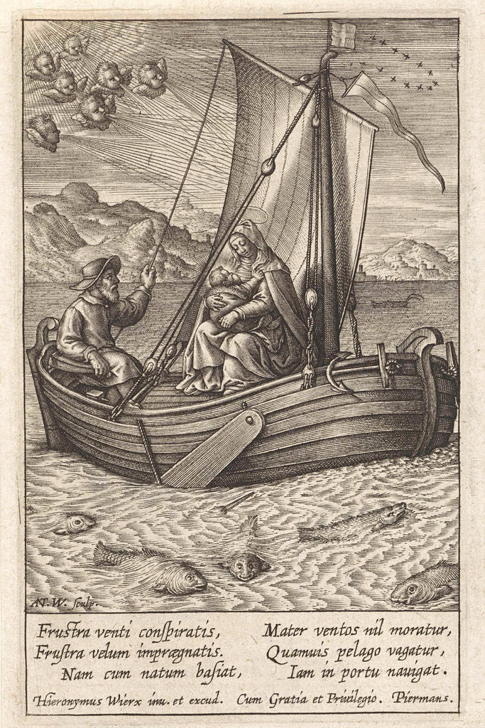 Detail of Flight to Egypt by boat by Piermans