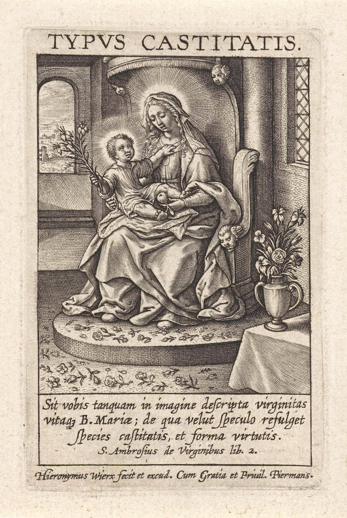 Detail of Mary with the Christ Child by Hieronymus Wierix