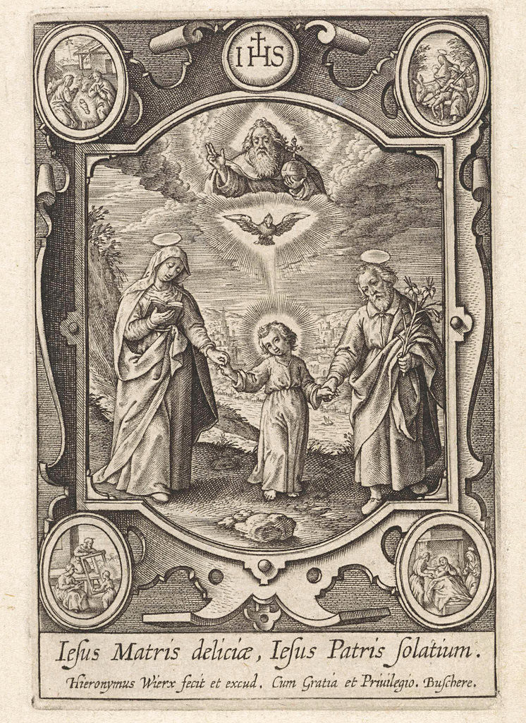 Detail of Earthly and heavenly Trinity by Hieronymus Wierix