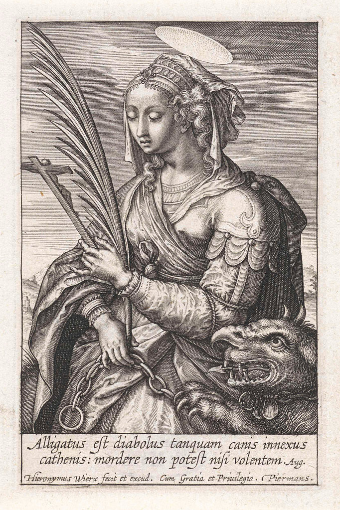 Detail of Saint Margaret of Antioch by Hieronymus Wierix