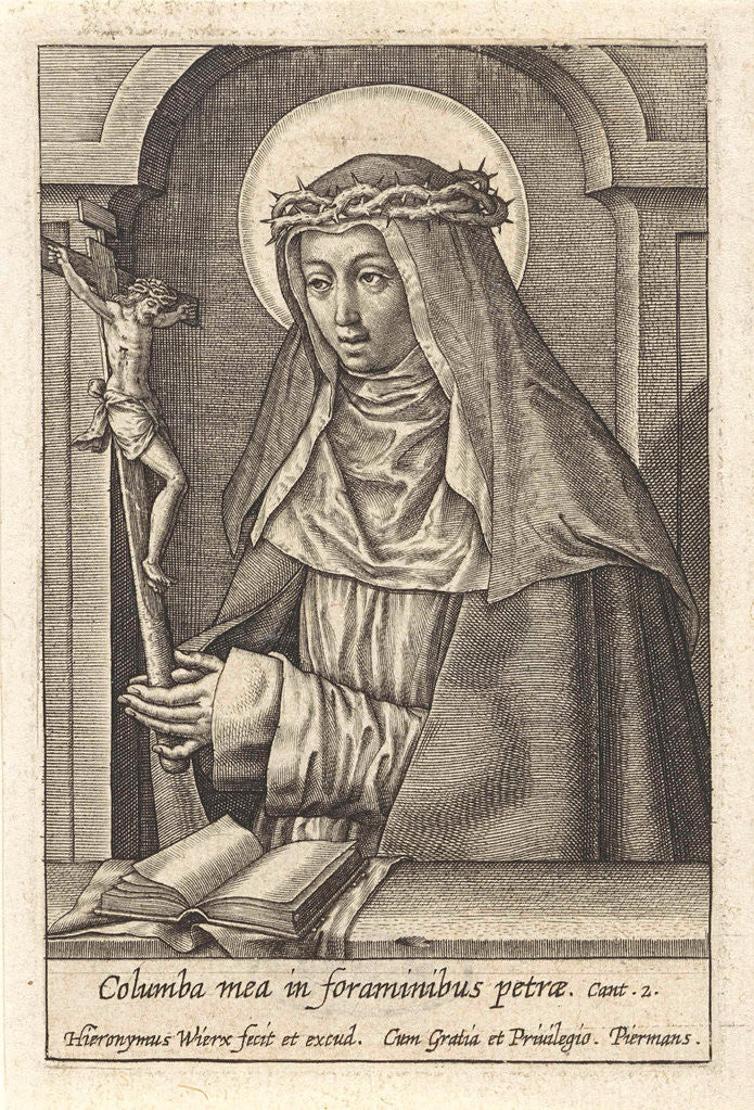 Detail of St. Catherine of Siena by Hieronymus Wierix