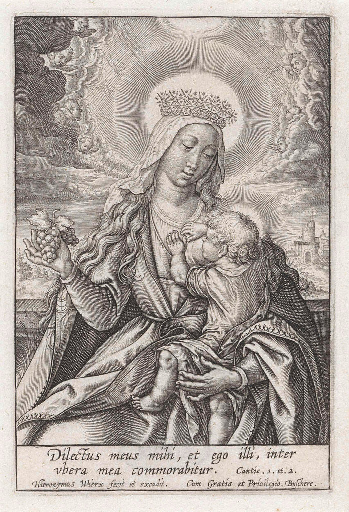 Detail of Mary suckling the Christ Child by Hieronymus Wierix
