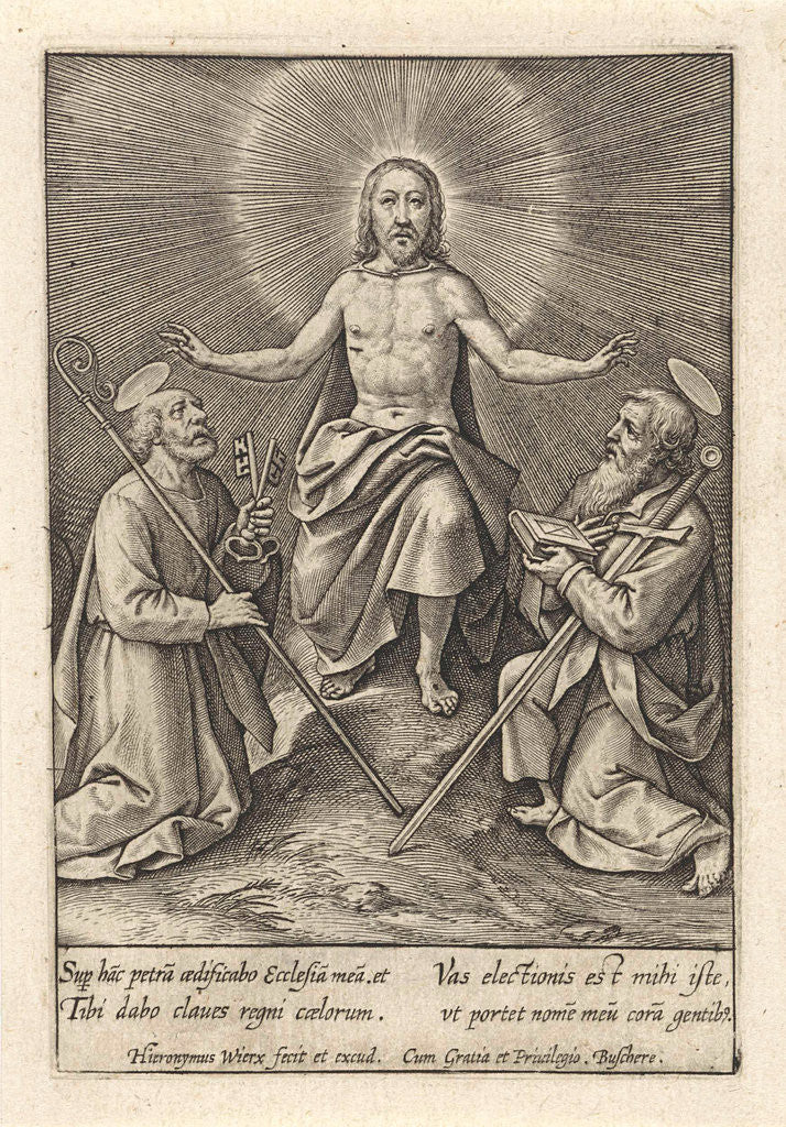 Detail of Risen Christ with Peter and Paul by Hieronymus Wierix