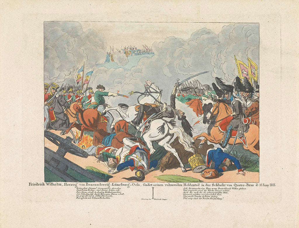 Detail of The fall of Frederick William, Duke of Brunswick, 1815 by Friedrich Campe