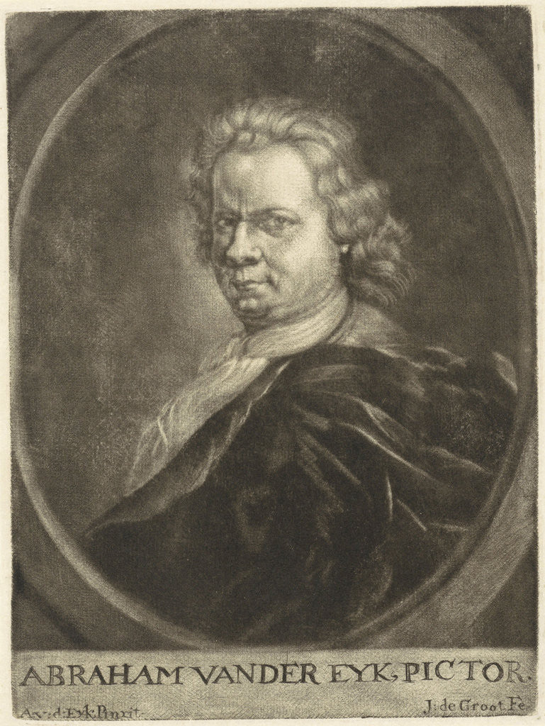 Detail of Self-portrait of the painter Abraham van der Eyk by Jan de Groot