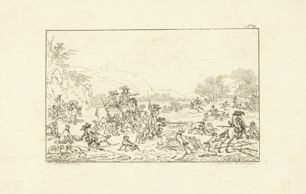 Detail of Boar Hunt by Joannes Bemme