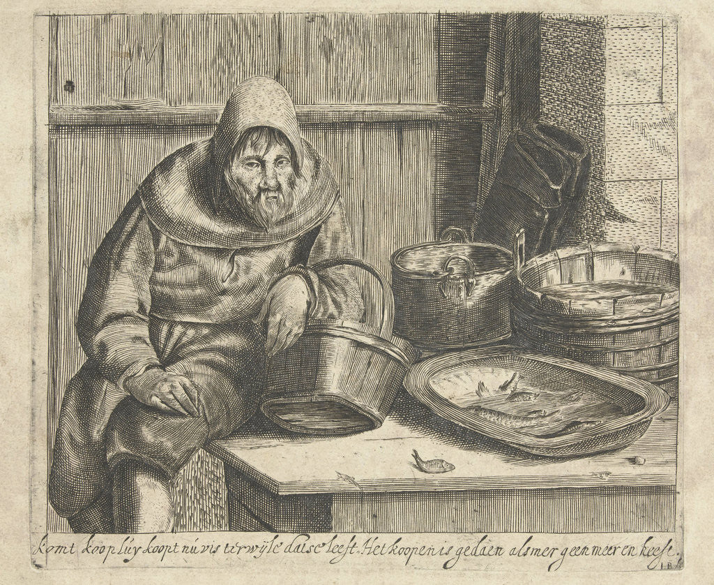 Detail of Fishmonger by Hendrik Bary