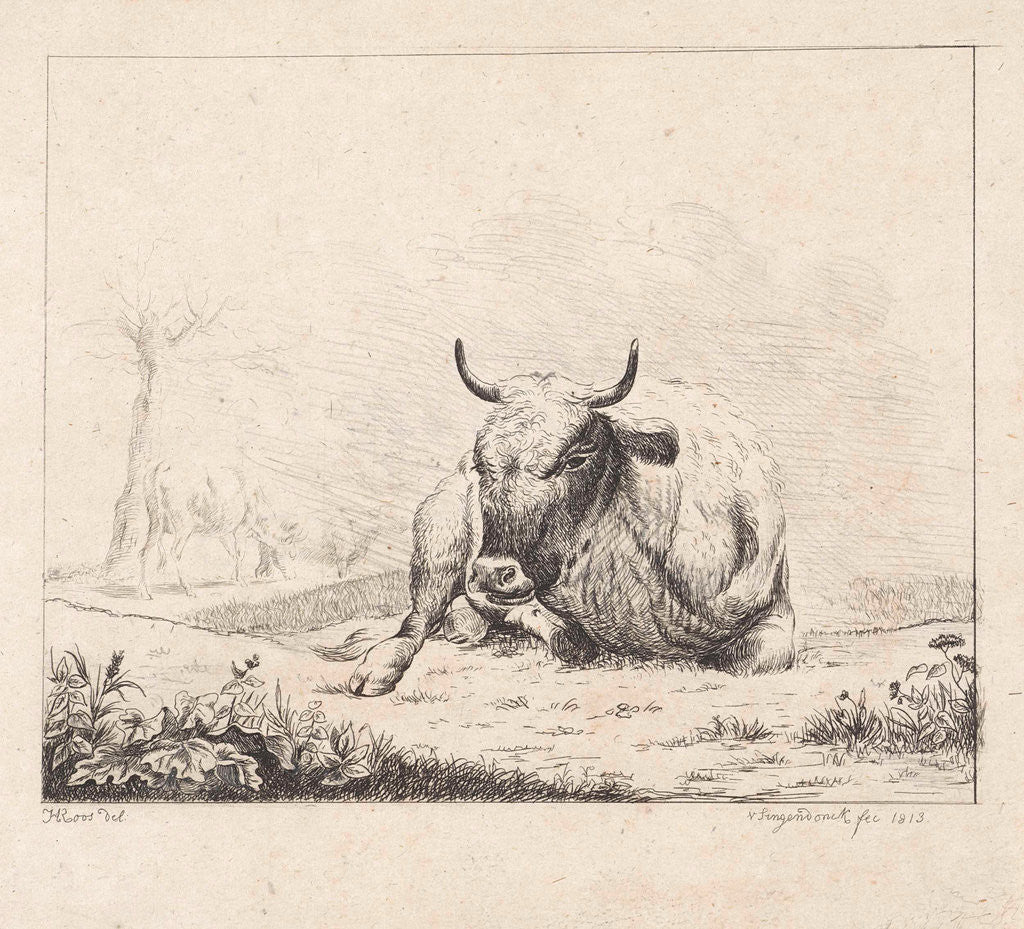 Detail of Lying cow by Diederik Jan Singendonck