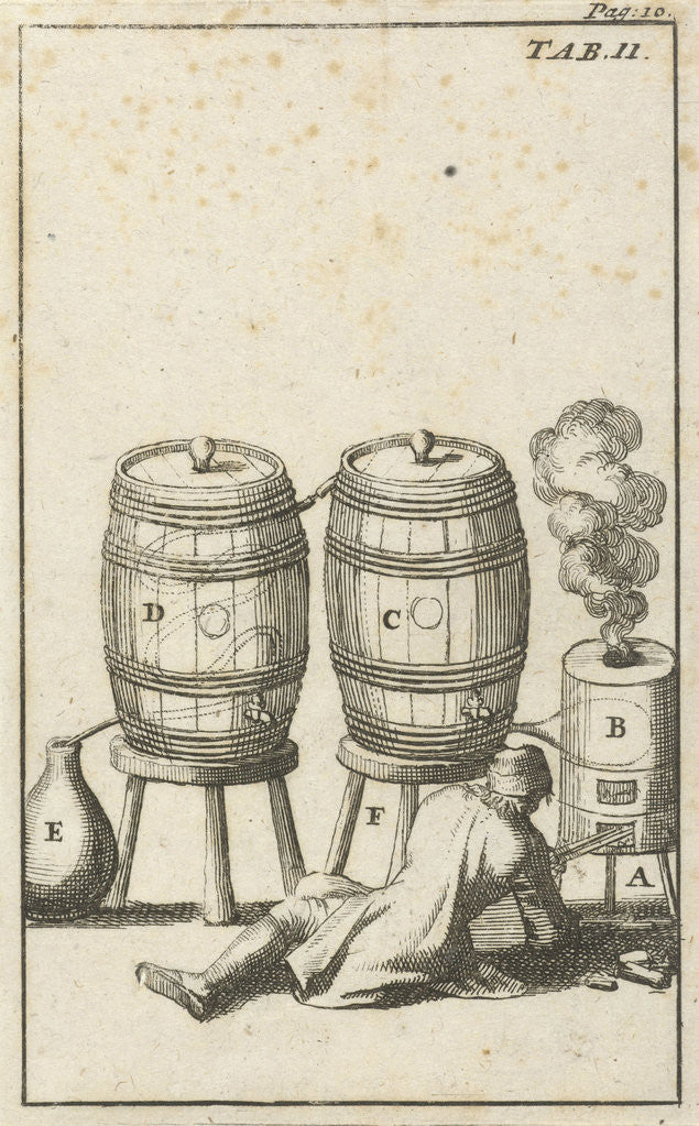 Detail of Distiller with two barrels by Jan Claesz ten Hoorn
