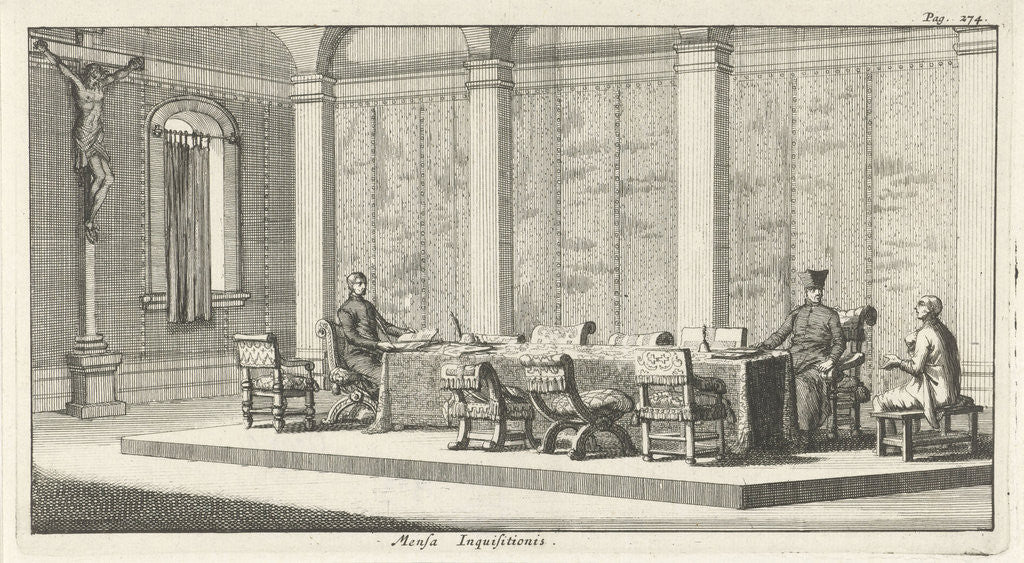 Detail of Jesuits convict an accused person by Henricus Wetstein