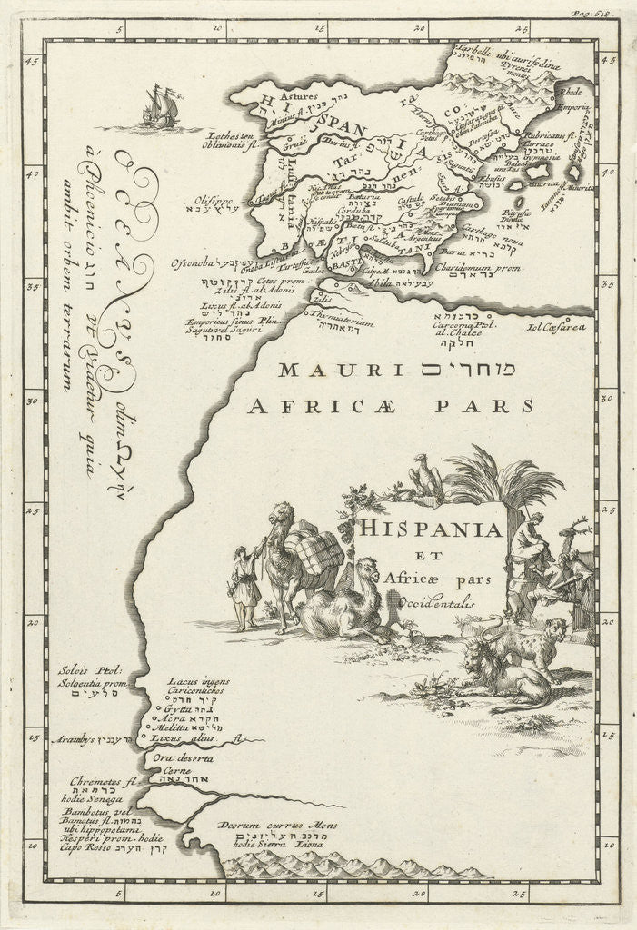 Detail of Map of Spain and part of North Africa by Jordaan Luchtmans