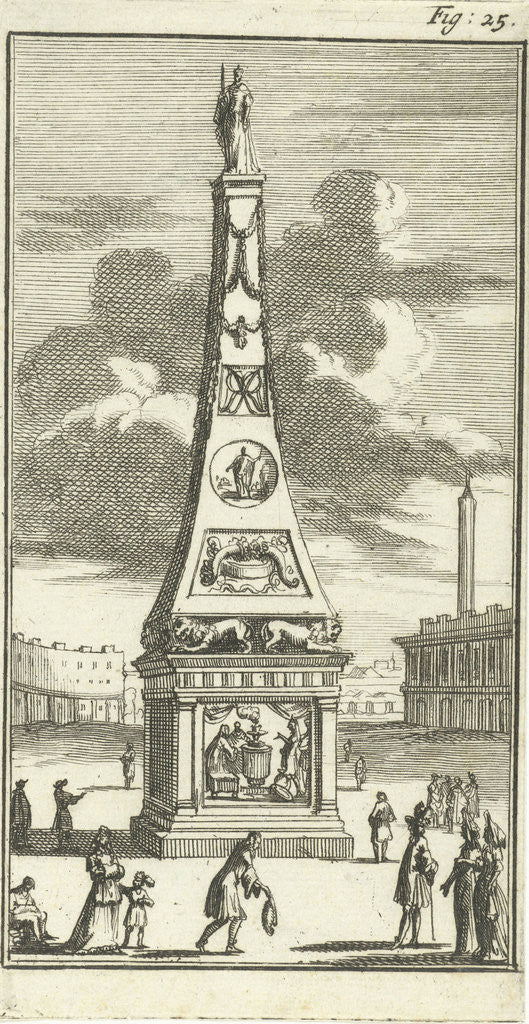 Detail of Obelisk with the statue of Mary II Stuart by Barent Beeck