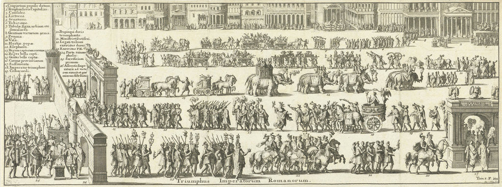 Detail of Triumphal procession over a square by François Halma