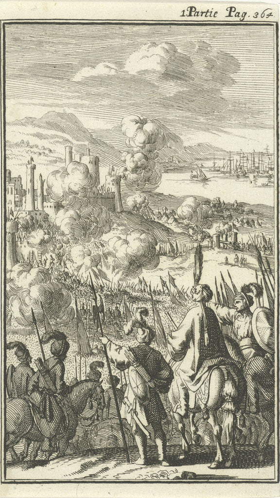 Detail of Rhodes besieged by the Turks by Charles Angot