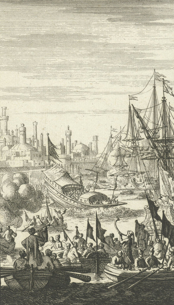 Detail of Turkish galley is launched by Charles Angot