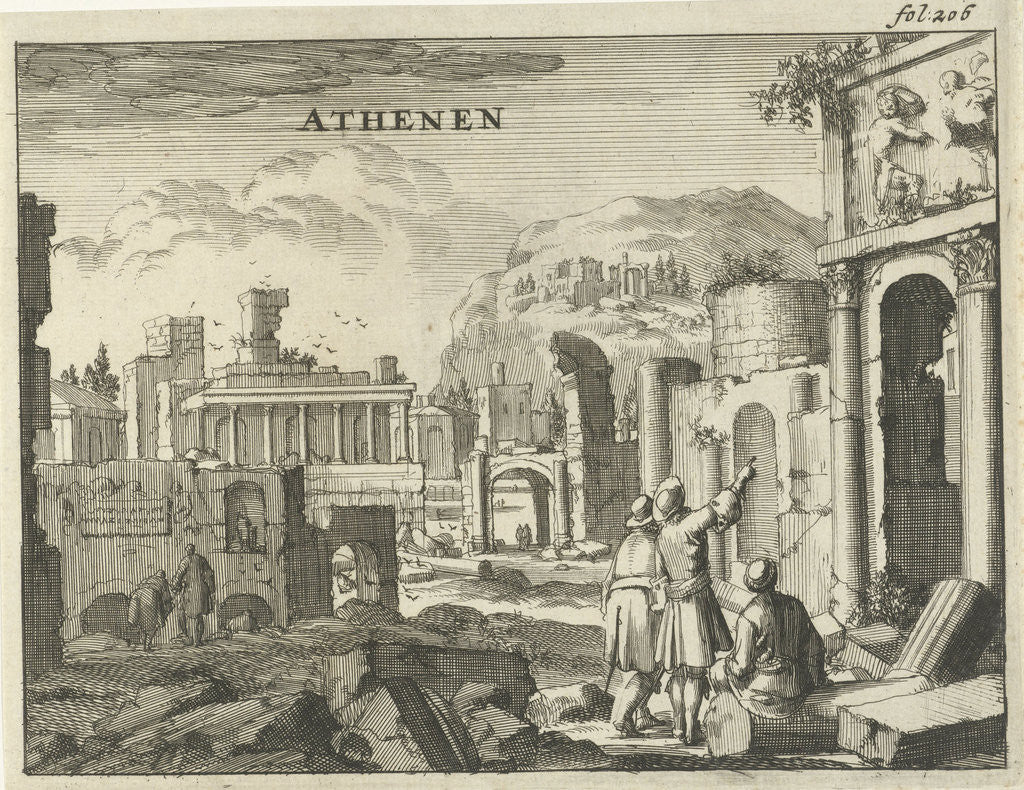 Detail of View of Athens by Jan Claesz ten Hoorn