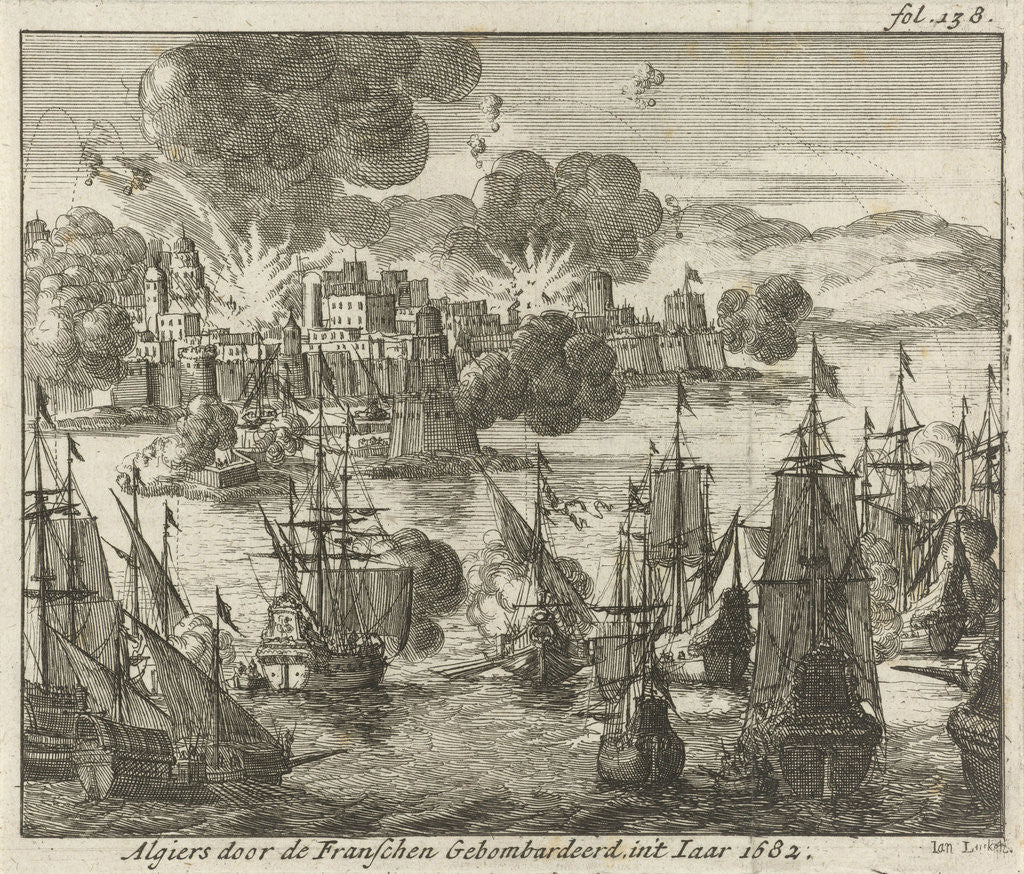 Detail of Algiers bombed by the French in 1682 by Jurriaen van Poolsum