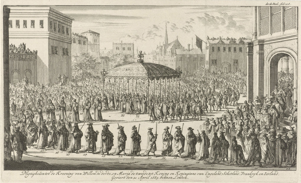 Detail of Coronation Procession of William III, 1689 by Jan Claesz ten Hoorn