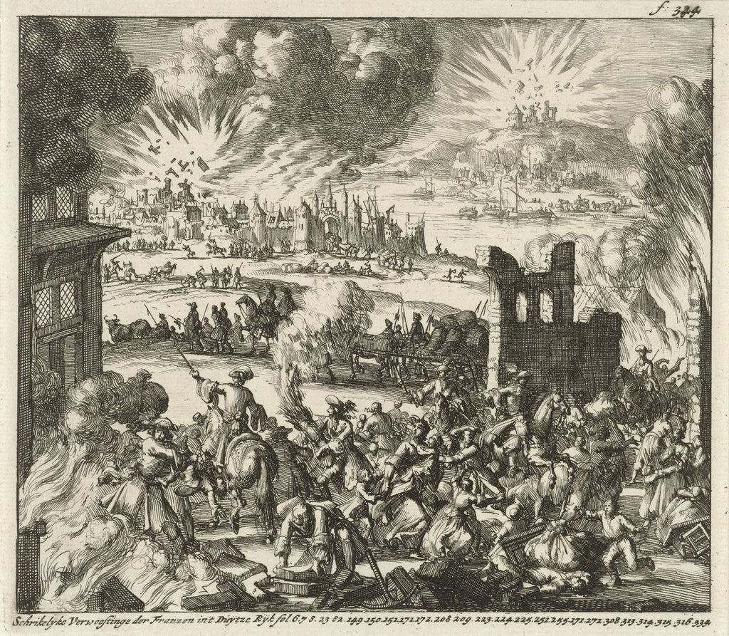 Detail of Murder, arson and destruction by the French in the Palatinate by Baltes Boekholt