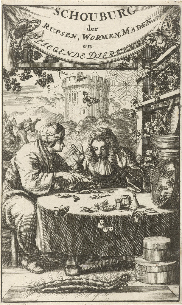 Detail of Scholars studying insects by Jan Claesz ten Hoorn