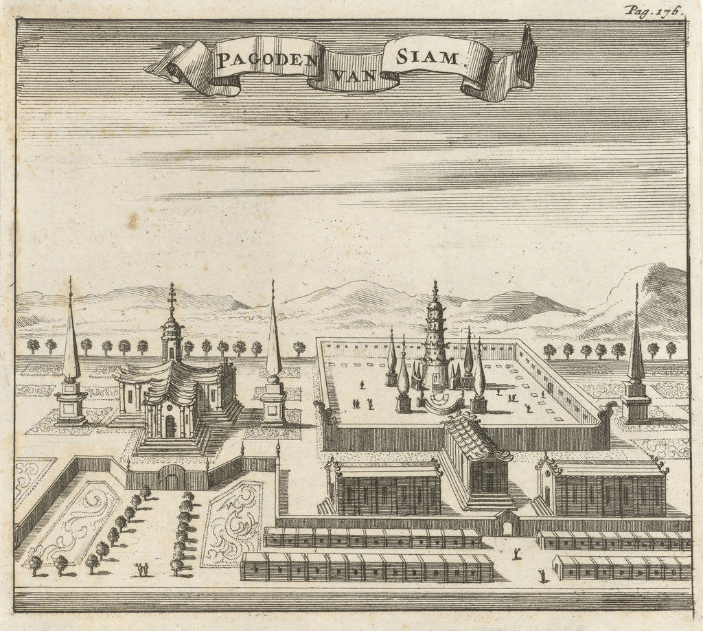 Detail of Pagodas in Siam (Thailand) by Aart Dircksz Oossaan