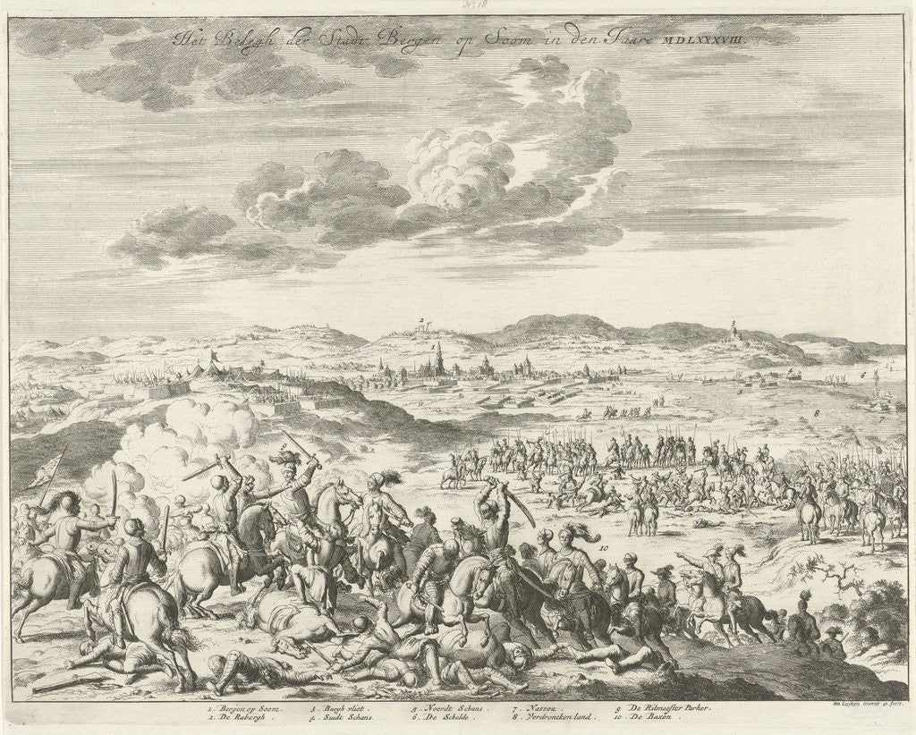 Detail of Siege of Bergen op Zoom by Jan Luyken