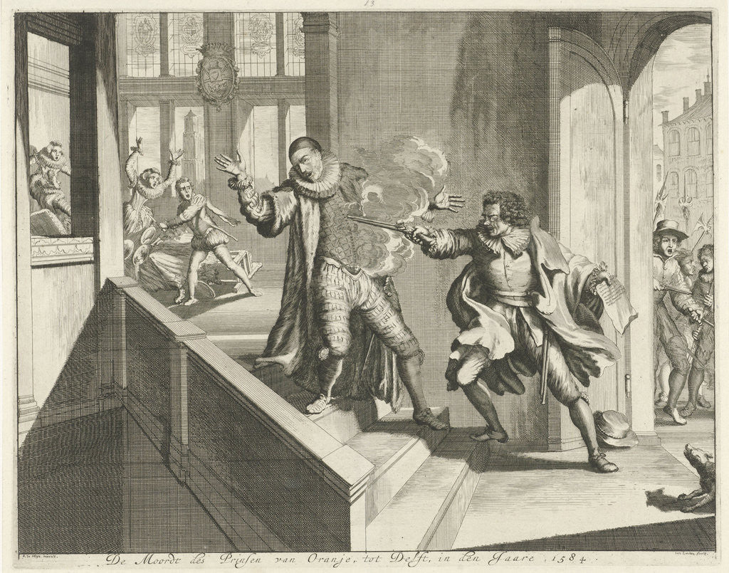 Detail of Murder of the Prince of Orange by Jan Luyken