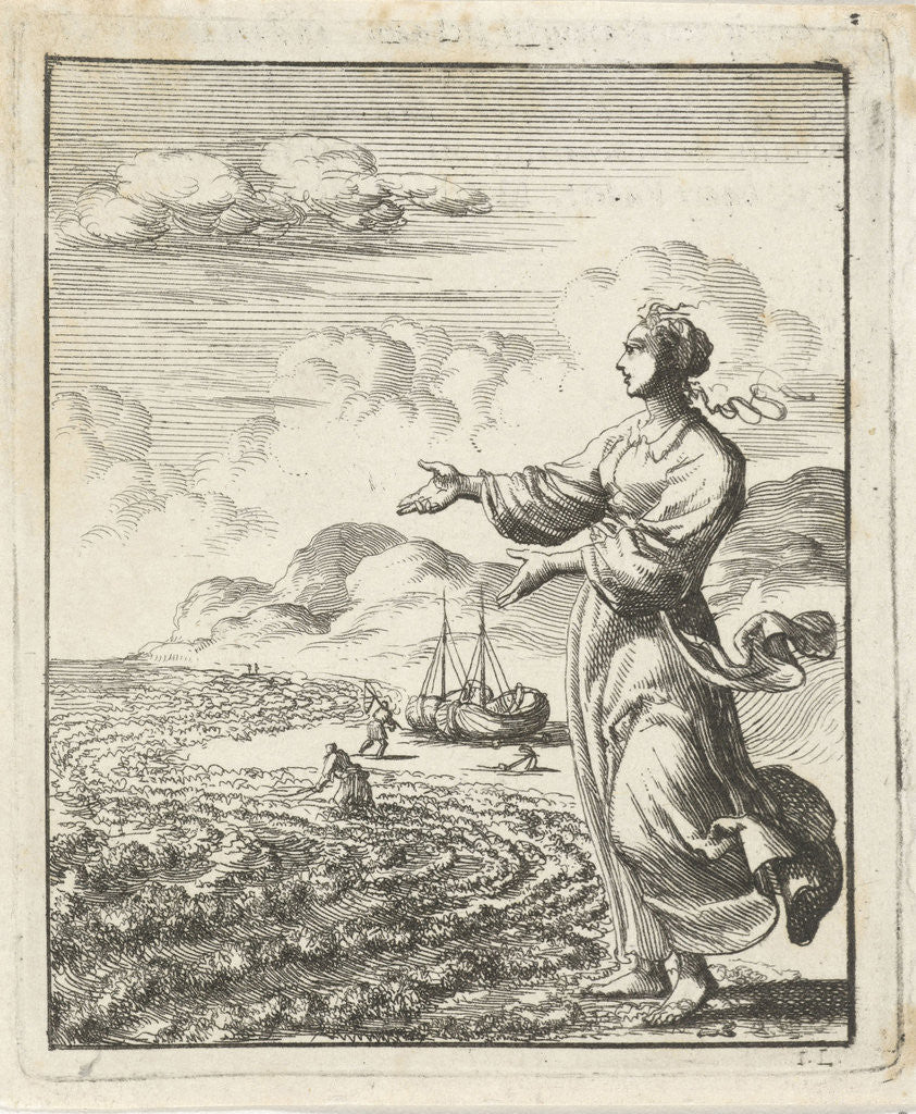 Detail of Woman looking at the sea by Pieter Arentsz II