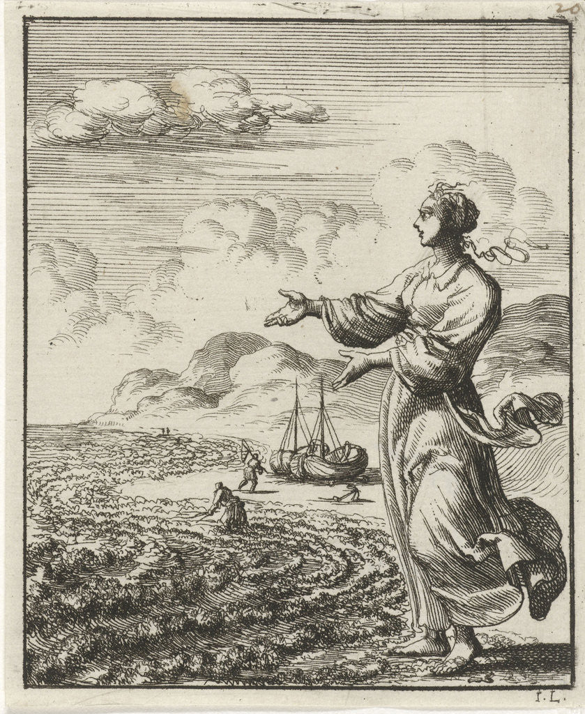 Detail of Woman looking at the sea by Pieter Arentsz II