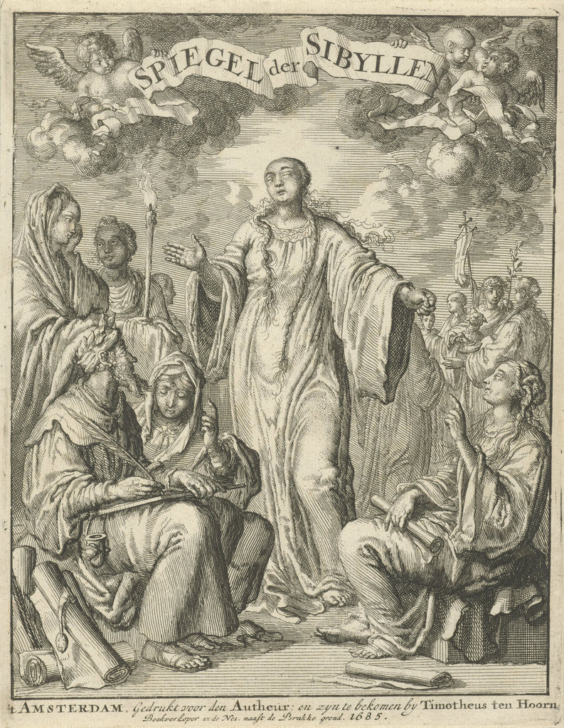 Detail of Sibyl surrounded by audience by Timotheus ten Hoorn