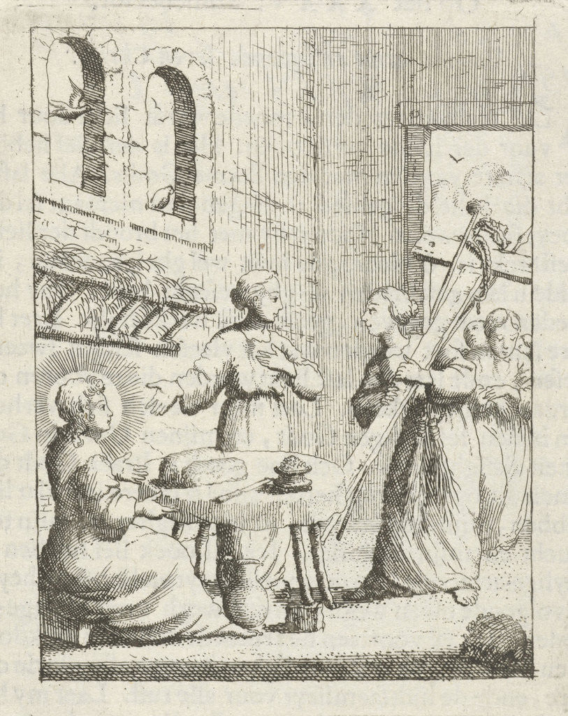 Detail of Christ and the personified soul is shown inside the cross by Pieter Arentsz II