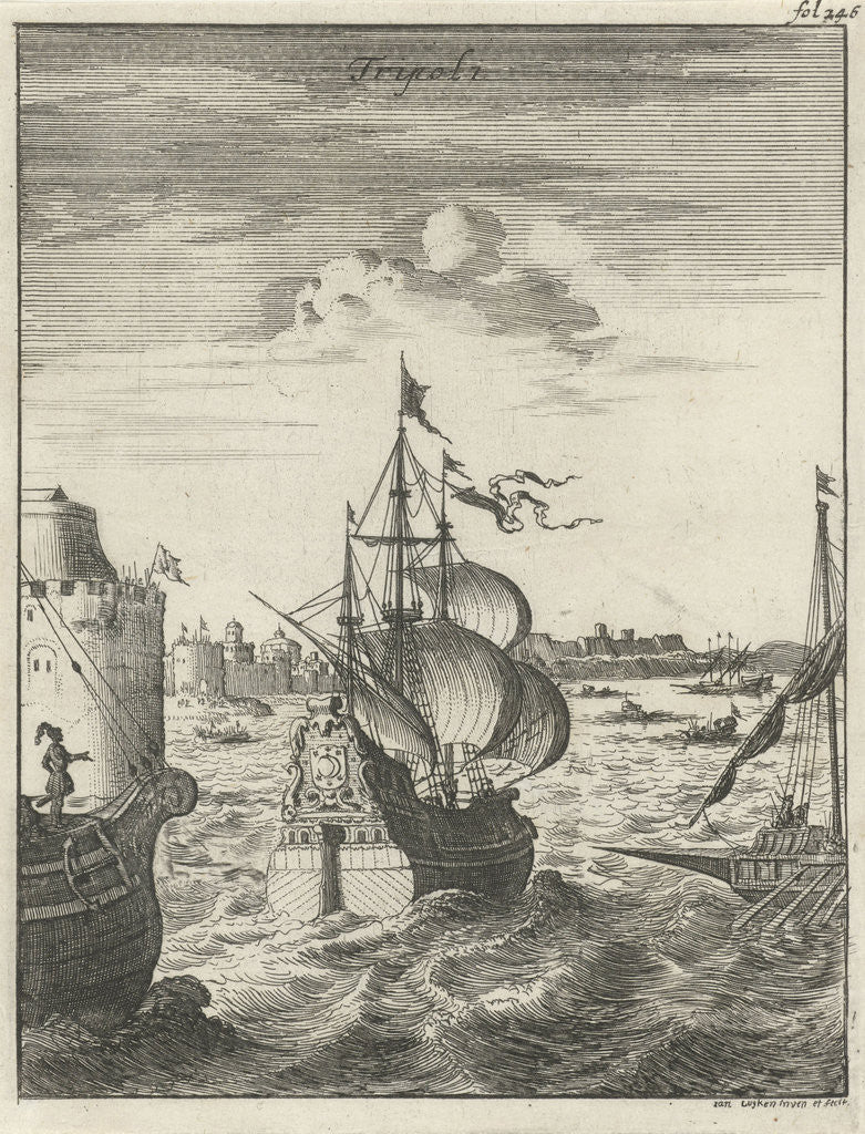 Detail of Ships sailing in Tripoli by Jan Luyken