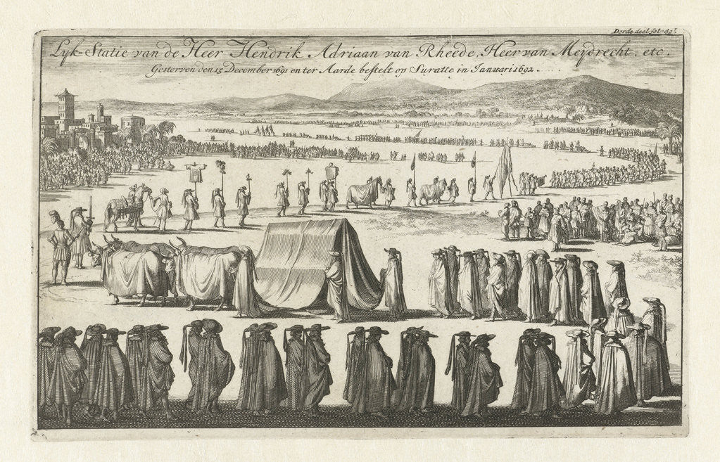 Detail of Burial of Hendrik Adriaan van Rheede tot Drakestein by Jan Luyken