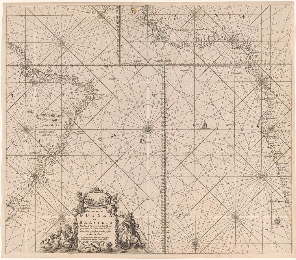 Detail of Sea chart of the southern part of the Atlantic coasts of Africa and Brazil by unknown