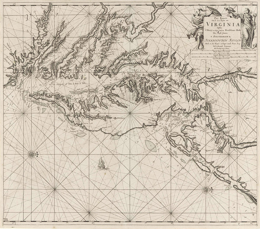 Detail of Sea chart of part of the coast of Virginia by Johannes van Keulen I